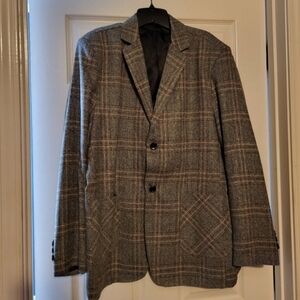 Men's Gray Plaid Blazer